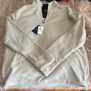 IZOD Men's Light Tan Zip-Up Sweater